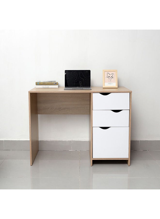 DANUBE HOME Spence Study Desk With 2 Drawer Computer Table Office Desk Workstation Modern PC Laptop Gaming Table Wooden Study Table For Home Office White  - Image 1