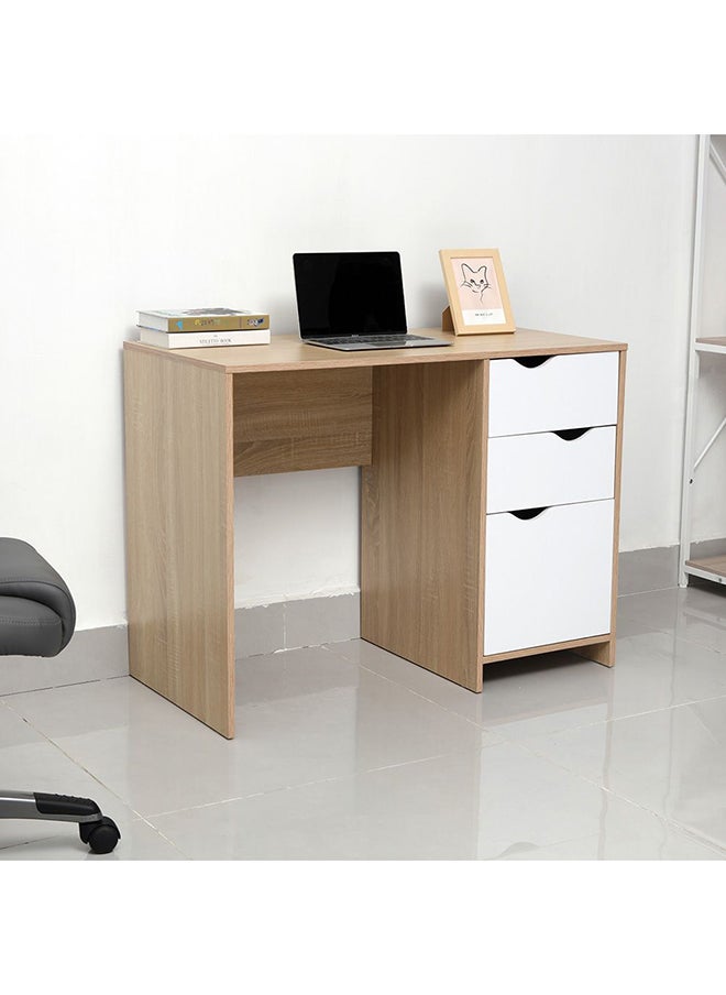 DANUBE HOME Spence Study Desk With 2 Drawer Computer Table Office Desk Workstation Modern PC Laptop Gaming Table Wooden Study Table For Home Office White  - Image 2
