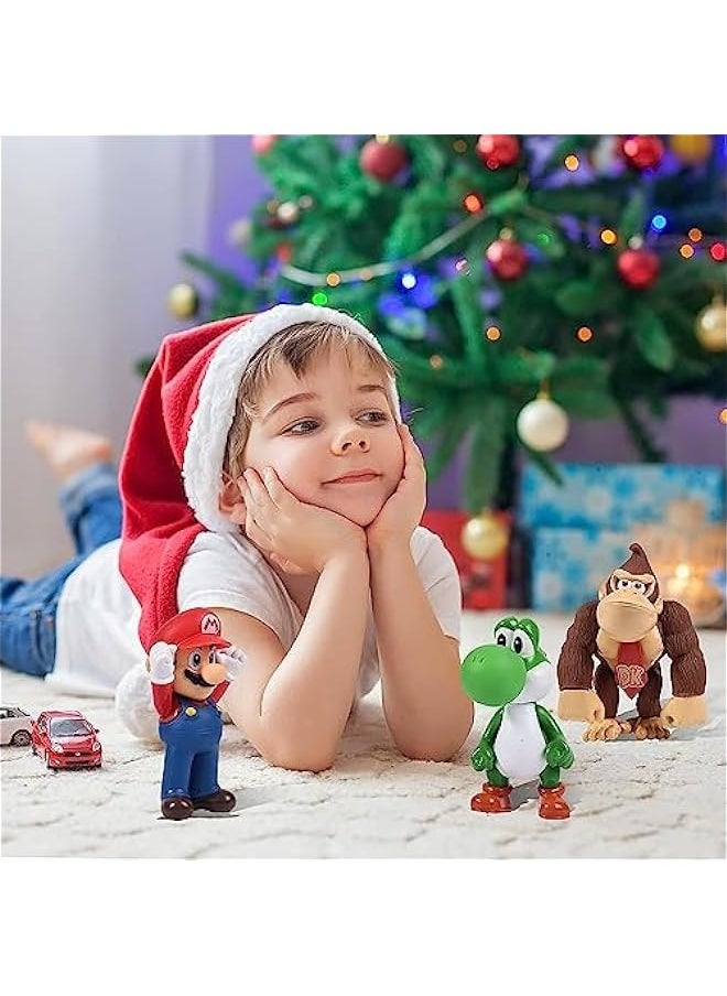 DURKU Set of 6 Mario Figures - Mario & Luigi, Yoshi & Mario Bros Action Figures, PVC Toy Figurines  - Image 3