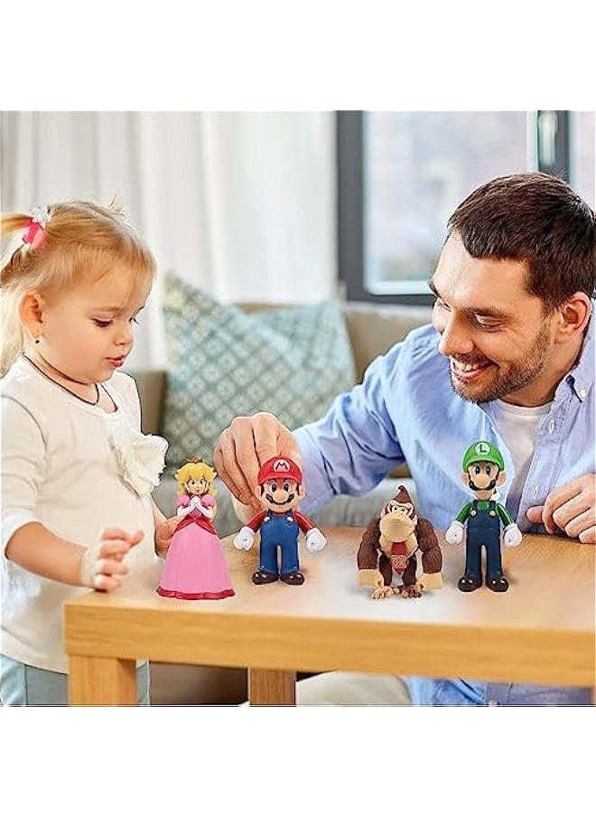DURKU Set of 6 Mario Figures - Mario & Luigi, Yoshi & Mario Bros Action Figures, PVC Toy Figurines  - Image 5
