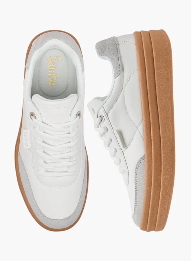 SAMBA Womens' Panelled Lace-Up Sneakers