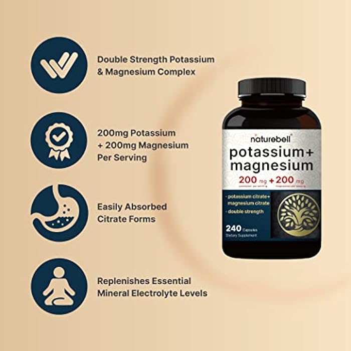 Naturebell Potassium Magnesium Electrolyte Powder Capsules | 200mg Potassium + 200mg Magnesium Citrate | Muscle, Heart & Hydration Support | Keto & Carnivore Friendly | No Sugar, Non-GMO - Image 5