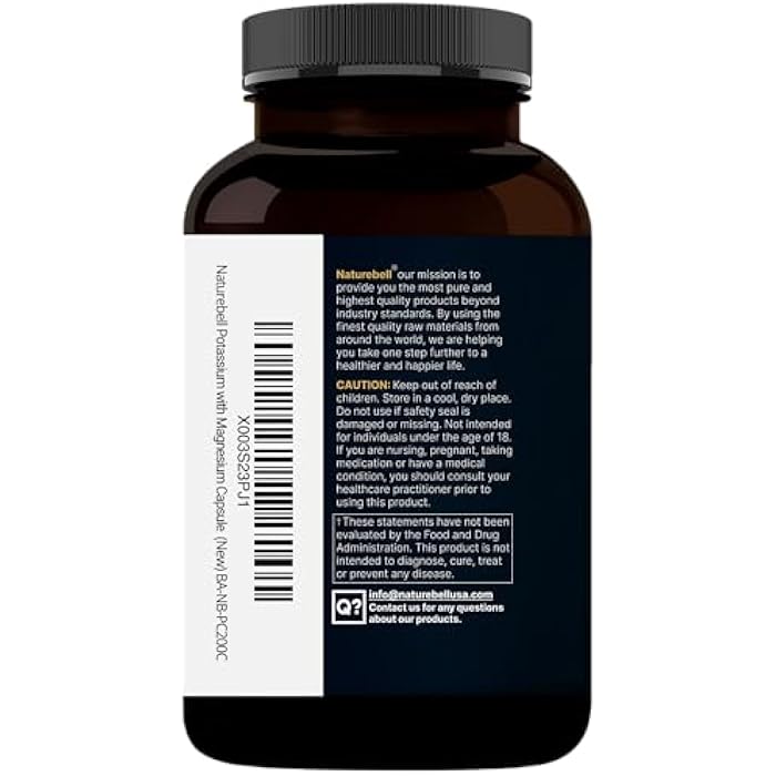 Naturebell Potassium Magnesium Electrolyte Powder Capsules | 200mg Potassium + 200mg Magnesium Citrate | Muscle, Heart & Hydration Support | Keto & Carnivore Friendly | No Sugar, Non-GMO - Image 2
