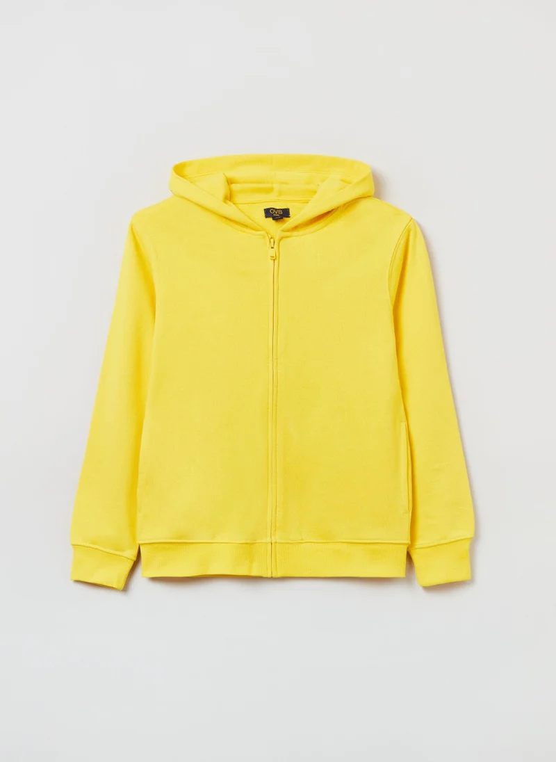 او في اس Ovs Cotton Full-Zip Sweatshirt With Hood