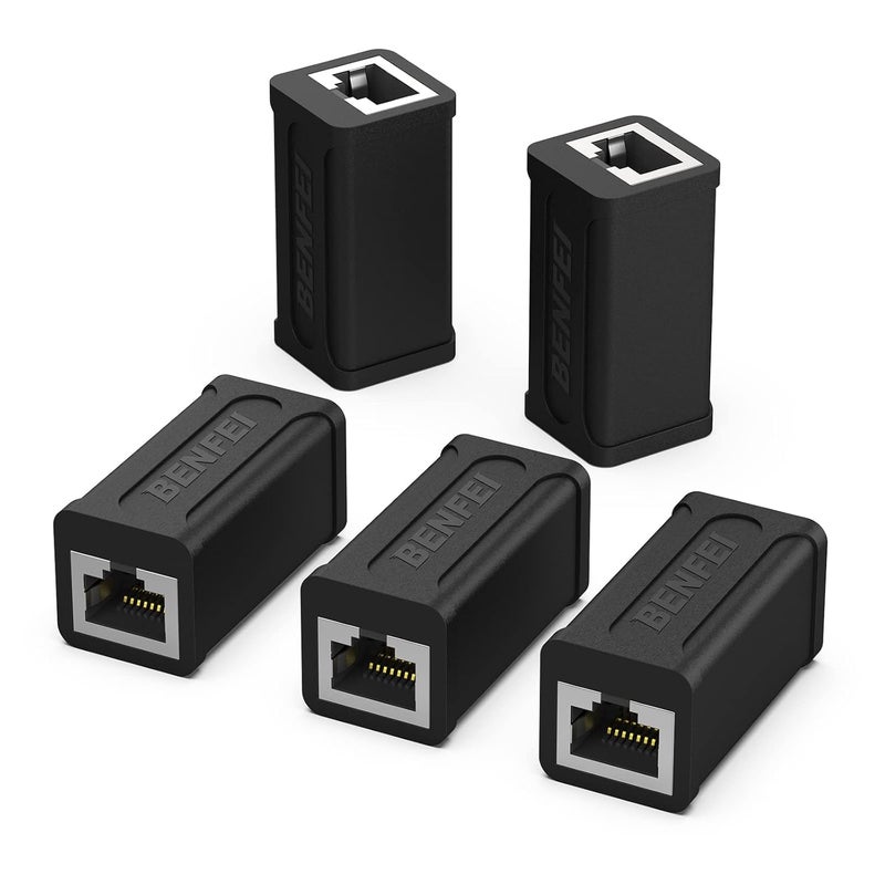Benfei موصل RJ45 متصل، عبوة 5 قطع موصل إيثرنت أنثوي إلى أنثوي Cat7 Cat6 Cat5e - Image 1