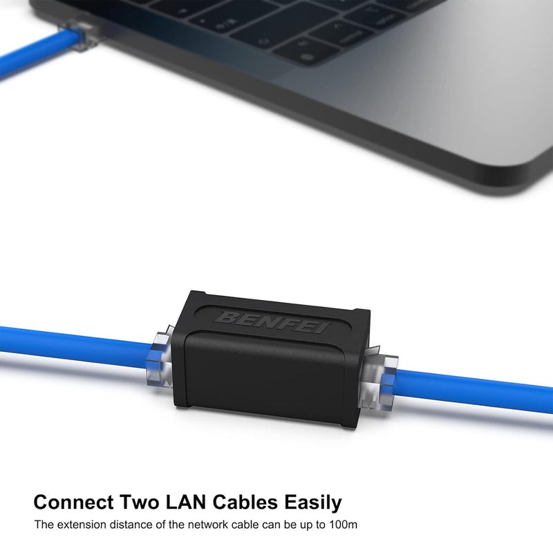Benfei موصل RJ45 متصل، عبوة 5 قطع موصل إيثرنت أنثوي إلى أنثوي Cat7 Cat6 Cat5e - Image 2