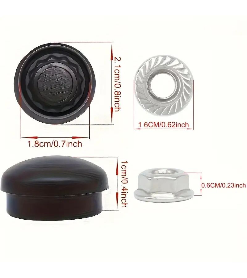 4pcs Wiper Arm Nut Cover Screw Kit No Wiring Required Front Wiper Replacement Parts - Image 2