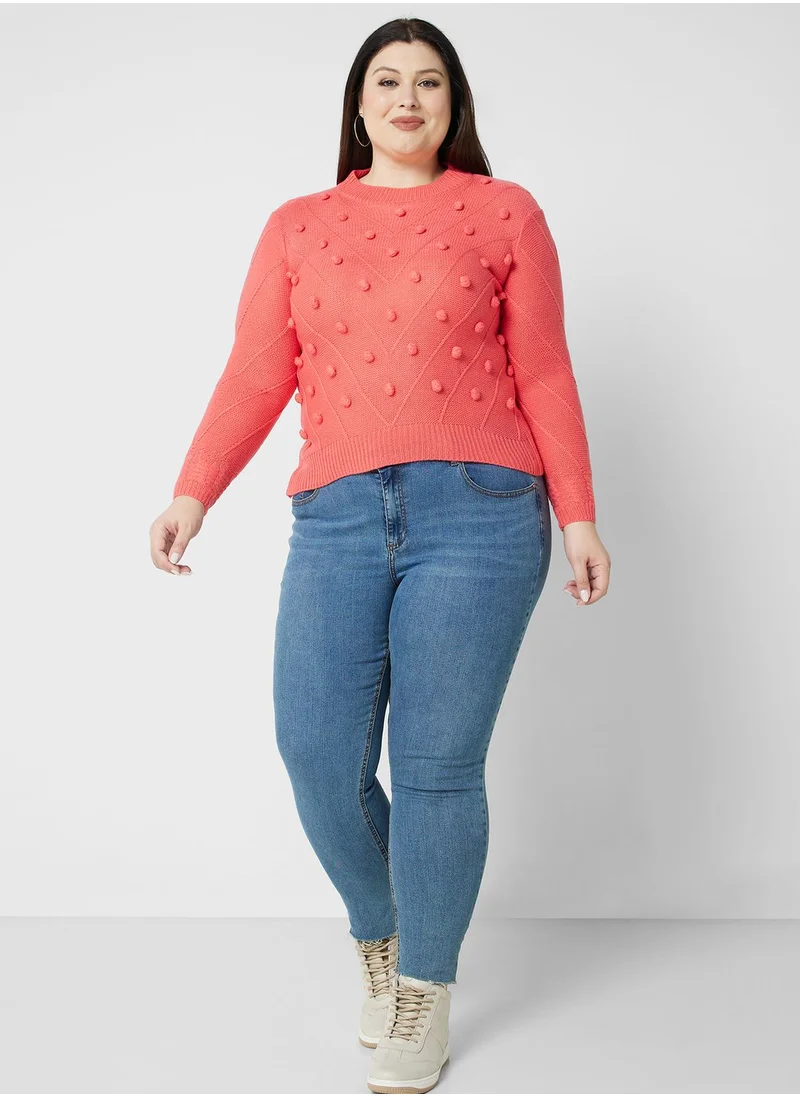 Ella Plus Pom Pom Detail Sweater