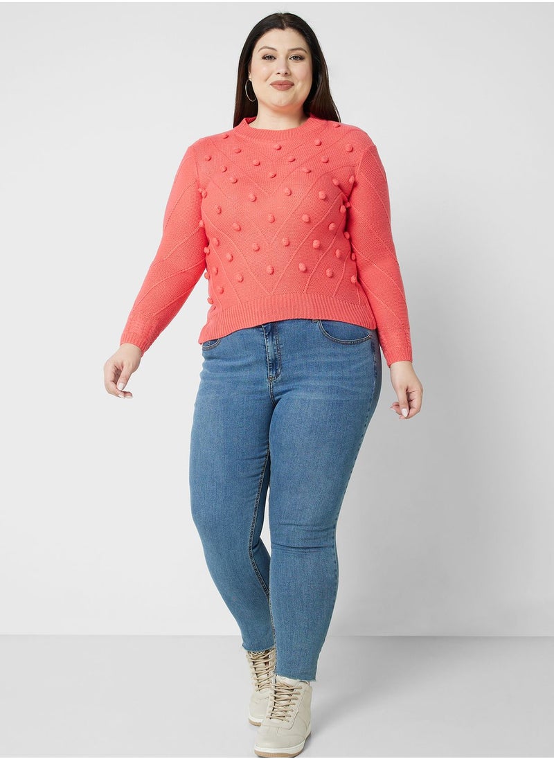 Ella Plus - Pom Pom Detail Sweater - Image 1