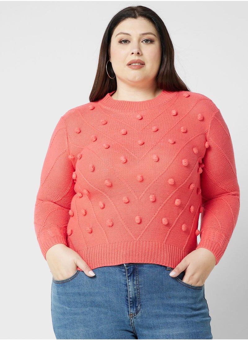 Ella Plus - Pom Pom Detail Sweater - Image 1