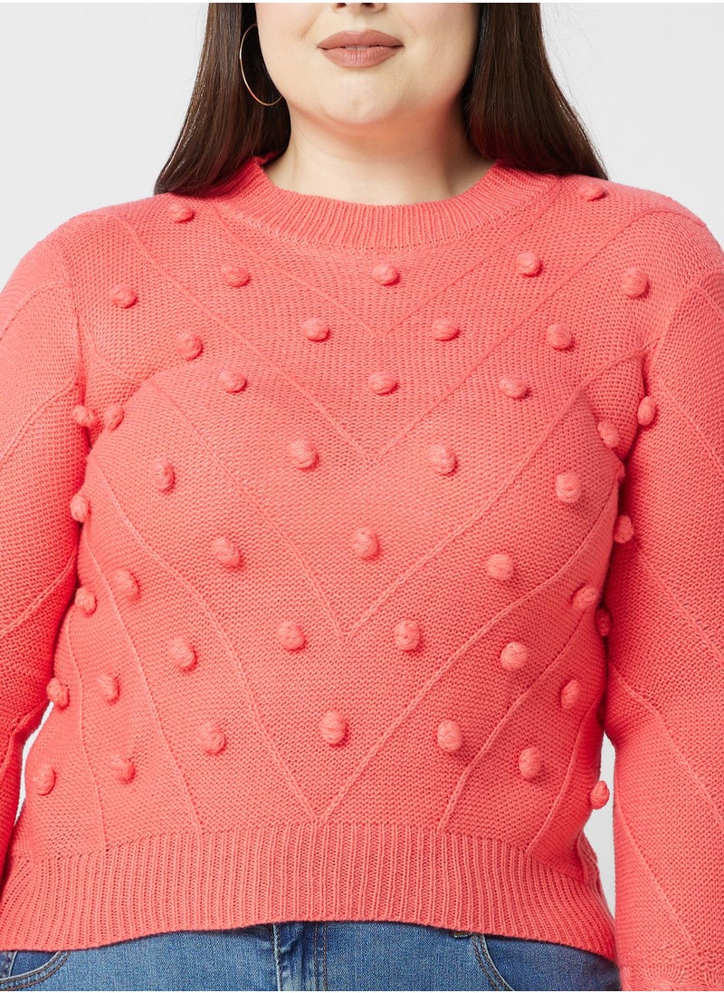 Ella Plus - Pom Pom Detail Sweater - Image 1