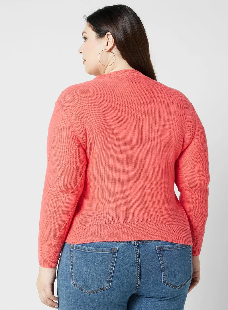 ايلا بلس كنزة مزينة بكرات البوم بوم