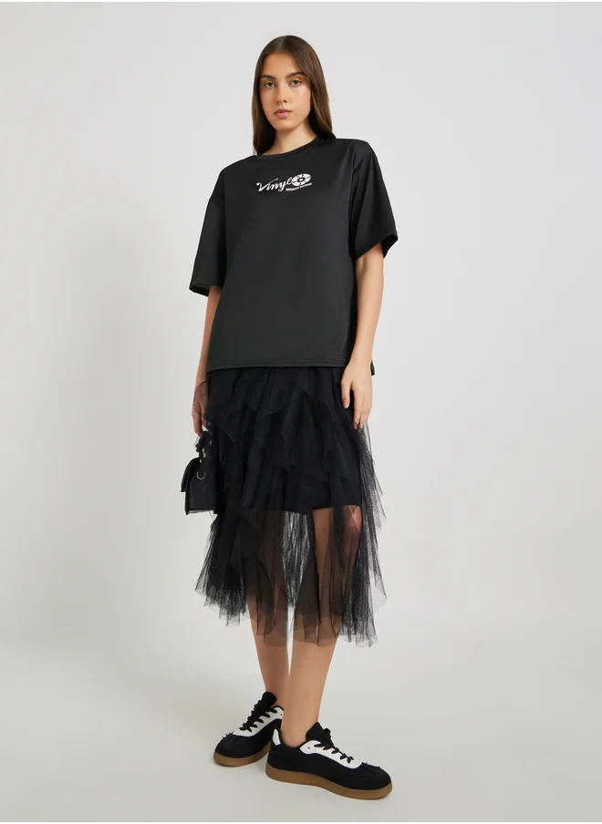 Styli Graphic Printed Oversized T-Shirt