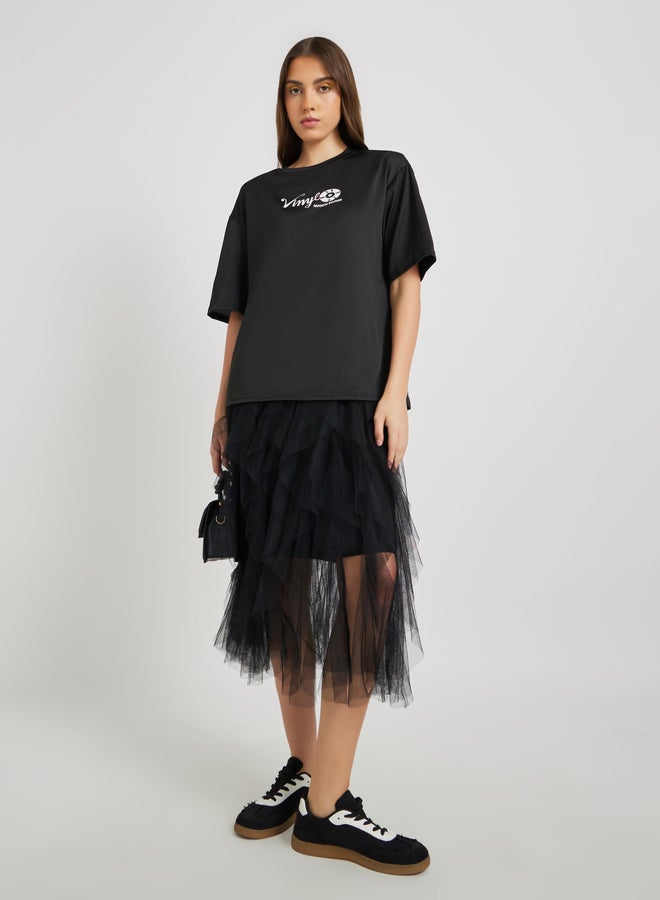 Take Two Graphic Printed Oversized T-Shirt - Image 2