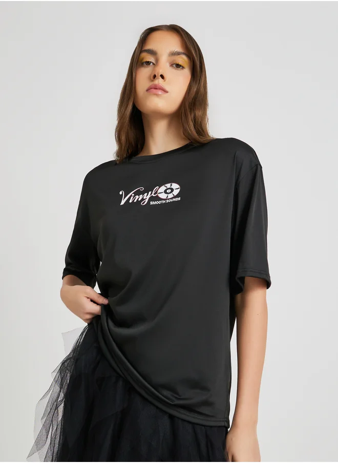 Styli Graphic Printed Oversized T-Shirt