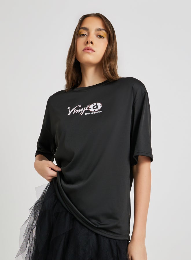 Take Two Graphic Printed Oversized T-Shirt - Image 1