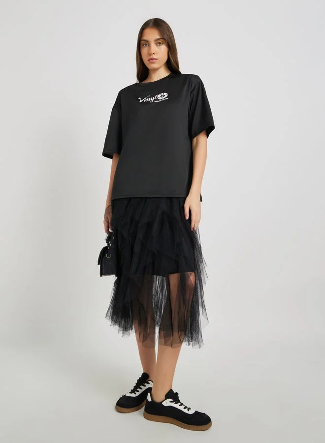 Take Two Graphic Printed Oversized T-Shirt