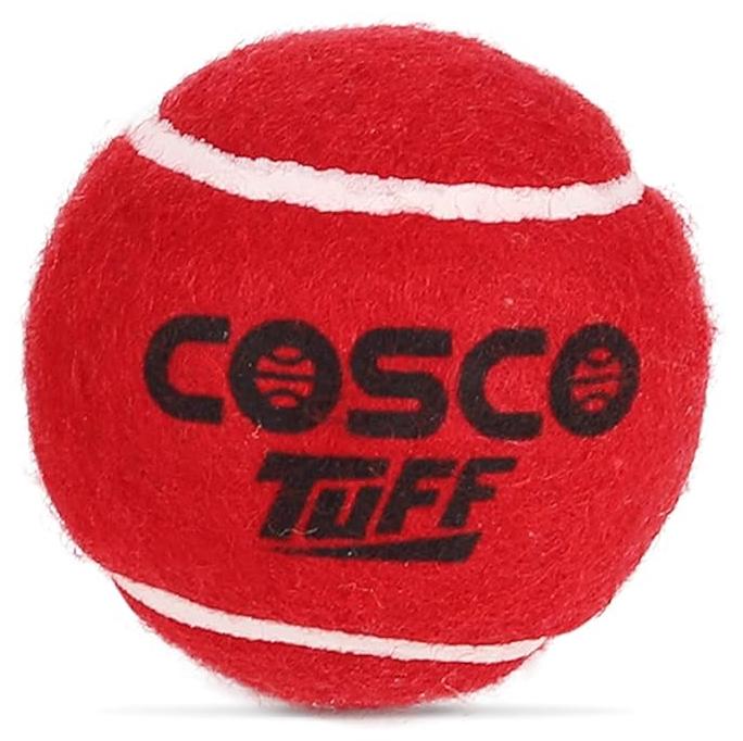 COSCO Cotton Tuff Cricket Tennis Ball (Pack of 6, Red) - Image 1