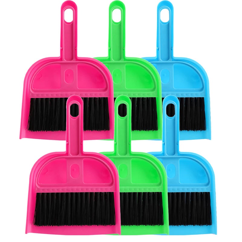 TOPZEA TOPZEA 6 Pack Mini Dust Pan and Brush Set Mini Hand Broom Dustpan Set for Table Desk Countertop Keyboard Cat Dog and Other Pets 