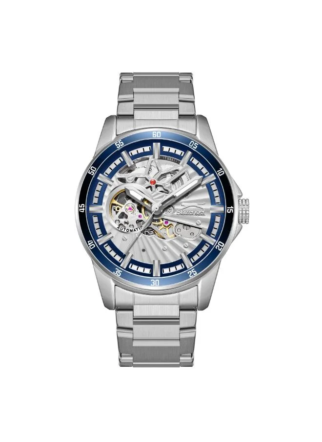Slazenger SLAZENGER SL.9.2413.1.04 Men's Automatic  Display Watch & Metal Strap Silver