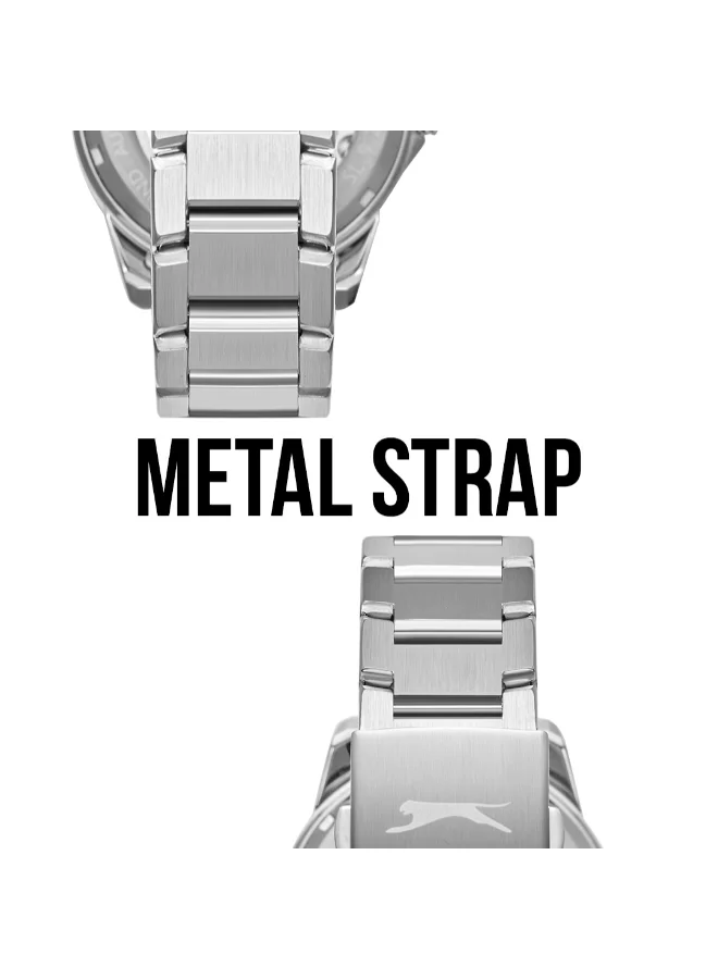 Slazenger Men's Automatic  Display Watch With Silver Metal Strap - SL.9.2413.1.04