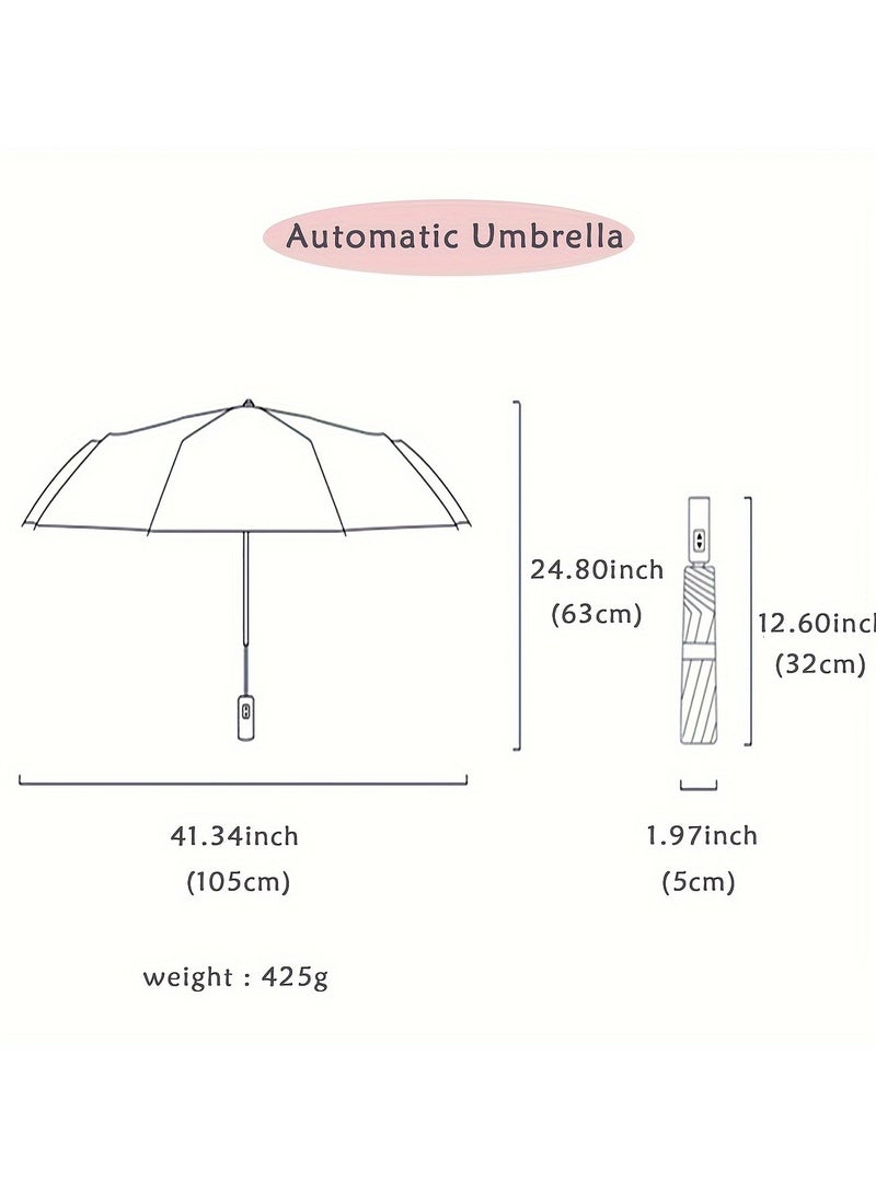 ZAAPPY Sun Protection Umbrella With UV Protection Feature, For Men and Women Portable Auto Open and Close Sun and Rain dual-use Folding Umbrella - Image 3