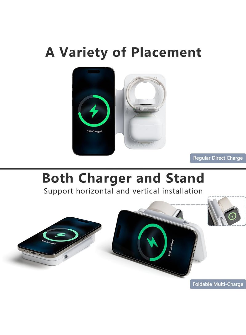 Travel Portable Charger iPhone  Watch Wireless Fast Charging Station: Charging Pad for Apple Devices iPhone 16 15 14 13 12 Pro Max Plus - iWatch Series  Airpods 3 2 Pro - Image 4