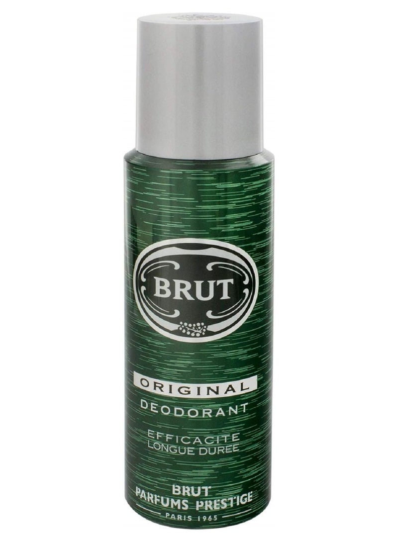 Brut ORIGINAL Long Lasting Fresh Active Odour Protection Signature Scented Body Deodorant Spray for Men - 200 ML - Image 1