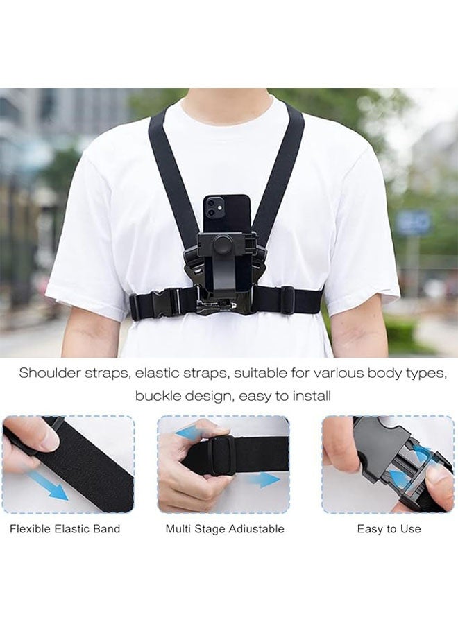 Adjustable Mobile Phone Chest Mount Harness Sport Camera Mobile Phone, Stable Strap Holder, Outdoor Sports Cell Clip Installation Fixation Bracket, Anti Slide Strap  - Image 5