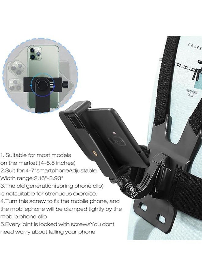Adjustable Mobile Phone Chest Mount Harness Sport Camera Mobile Phone, Stable Strap Holder, Outdoor Sports Cell Clip Installation Fixation Bracket, Anti Slide Strap  - Image 3