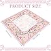 Sonwyoung 22 Inch Mini Chinoiserie Mahjong Mat for Travel Set White Floral Mahjong Mat Cute Small Domino Accessories Gifts Domino and Tile Game TablePink and Green - Image 4
