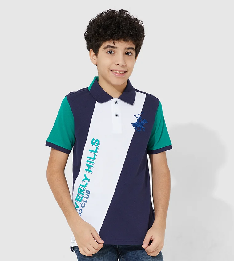 BEVERLY HILLS POLO CLUB Color Block Landslide Polo T-Shirt