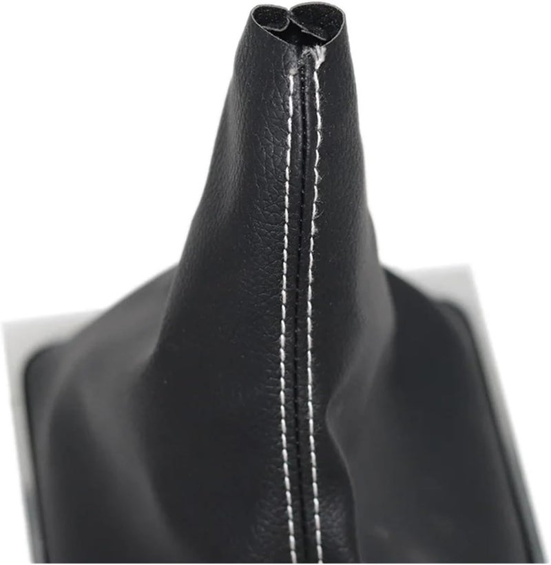 Chrome & Leather Car Shift Gear Knob Lever Gaitor Boot Cover Compatible With VW Passat B6 CC 3C R36 TDI TFSI TSI (2006-2011)(Black line boot) - Image 4
