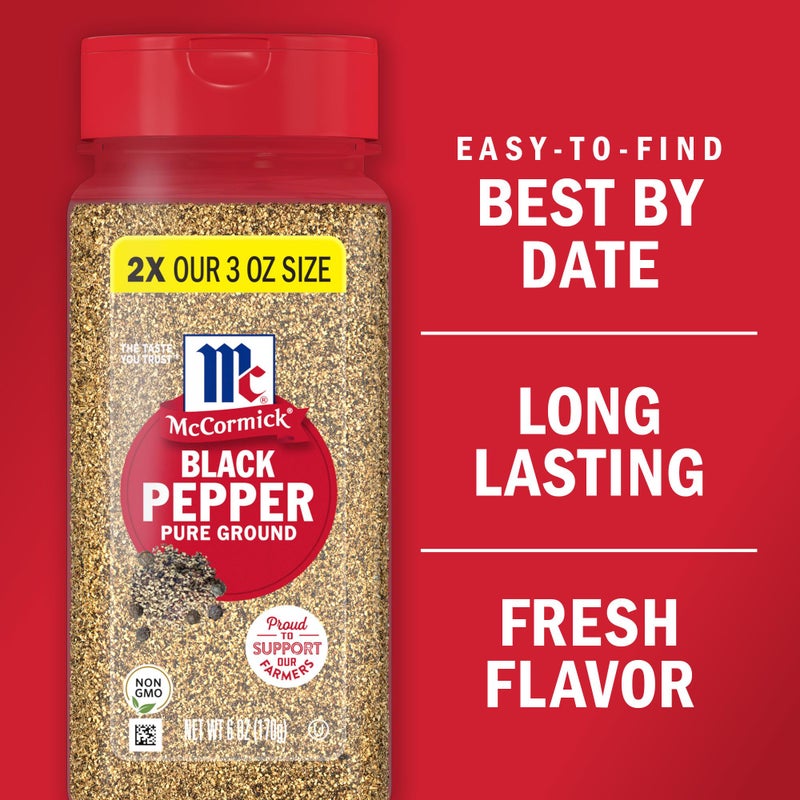 McCormick Pure Ground Black Pepper, 6 oz - Image 2