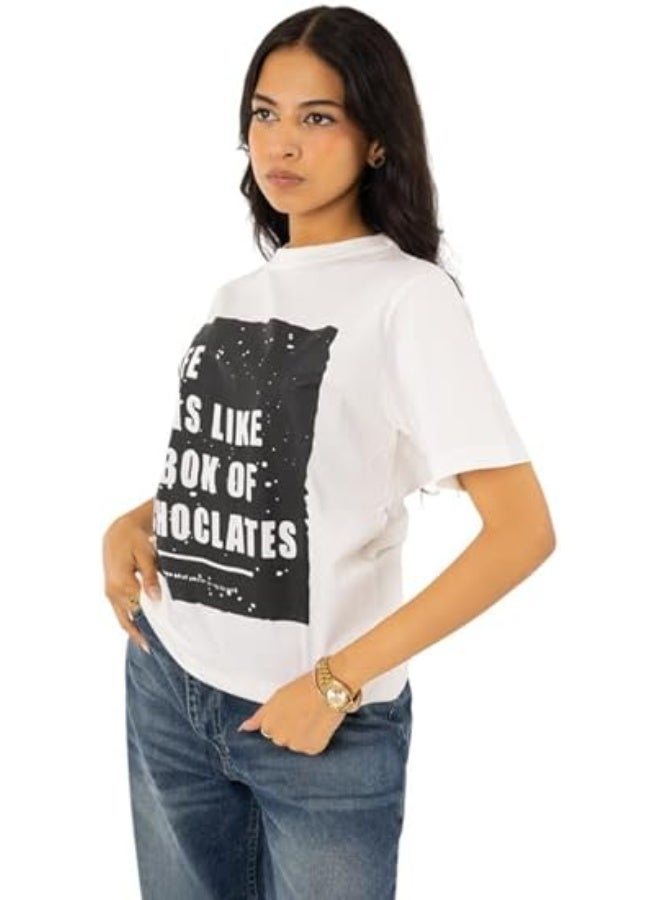 Mosca Women's Wear Life Printed Short Sleeve Cotton T-Shirt - Image 4