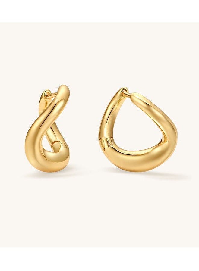 أقراط معدنية متموجة - Image 2