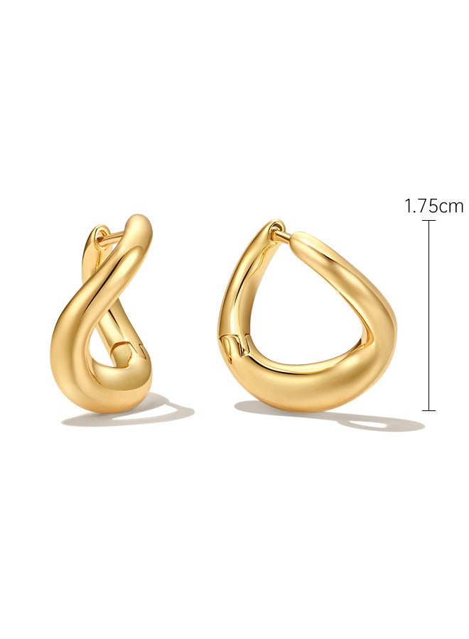 أقراط معدنية متموجة - Image 5