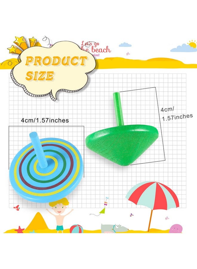 Aoriher Wood Spinning Tops For Kids, Colorful Wooden Gyroscopes Toy, Educational Kindergarten Toys, Rainbow Spin Tops For Games Party Favors Birthday Gifts(100 Pieces) - Image 2