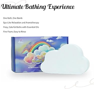 Organic Natural Bath Bombs CloudShaped Rainbow Fizzies with MultiColour Effects VeganFriendly Strawberry Fragrance for Moisturizing Spa Baths and Relaxation - Image 3