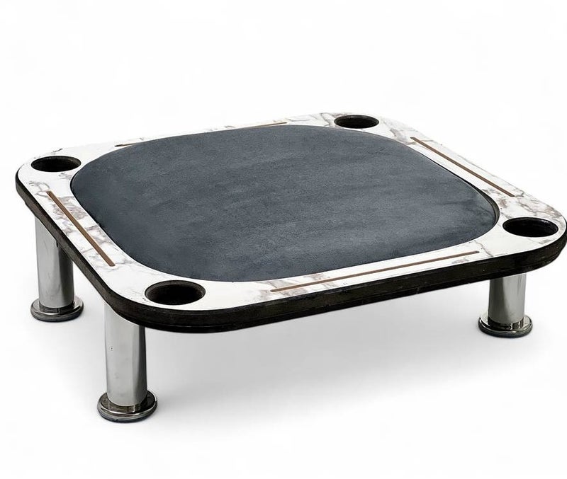 ALBADER 2 in 1 Baloot and Jackaroo Table Small Size Premium Wooden Game Table Multi Color Jackaroo Board with Cards Set Velvet Surface Cup Holders Home Gaming Table Compact Design with Full Accessories - Image 1