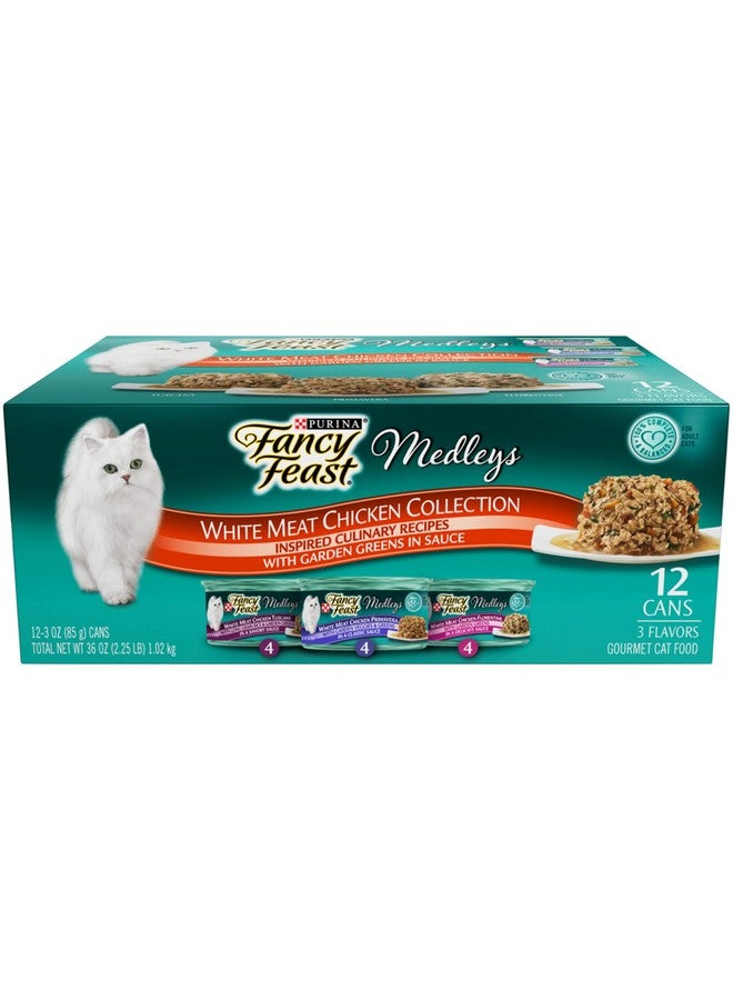 Fancy Feast Y Feast Wet Cat Food Variety Pack, Medleys White Meat Chicken In Sauce Collection  (Pack Of 12) 3 Oz. Cans - Image 1