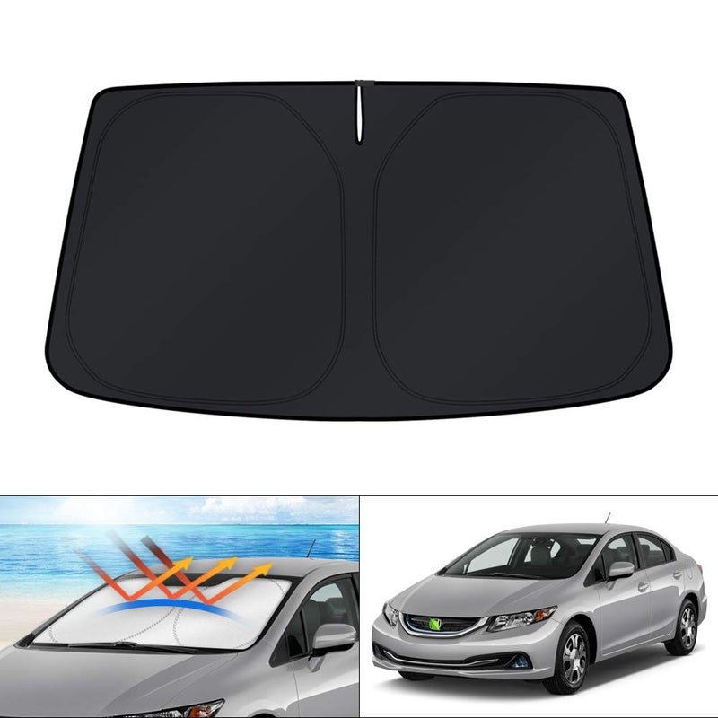 KUST Windshield Sun Shade for 20062015 Honda Civic Accessories Custom Fit 4 Layers Car Honda Civic Front Window Sunshade Foldable Sun Visor Protector Blocks UV Rays Keep Your Car Cooler