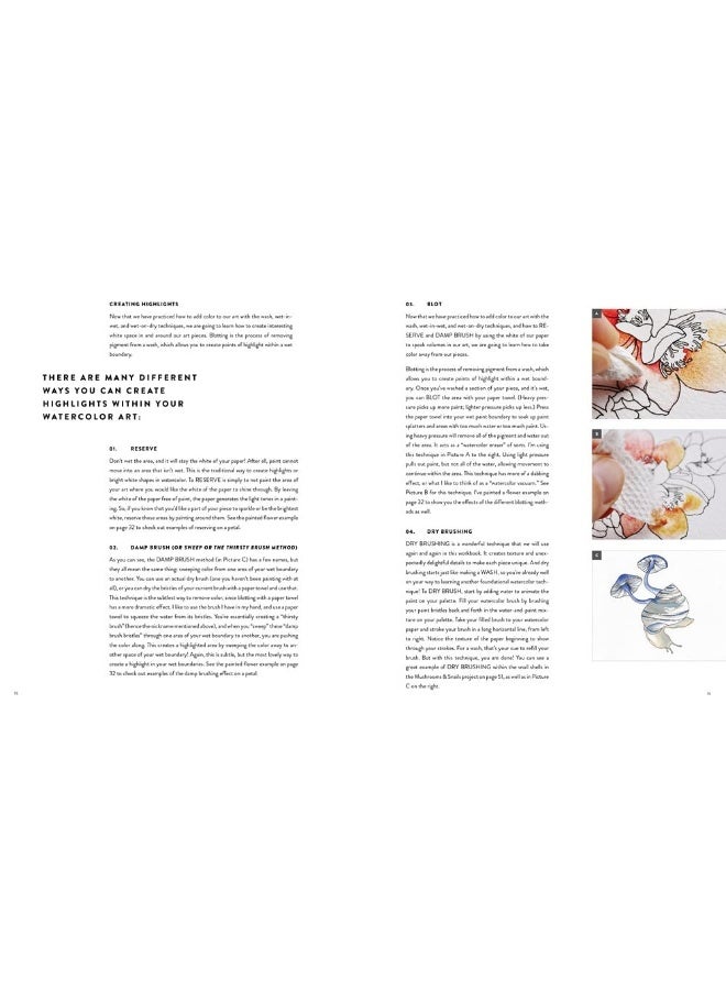 Watercolor Workbook: Flowers, Feathers, and Animal: 25 Beginner-Friendly Projects on Premium Watercolo  - Image 3