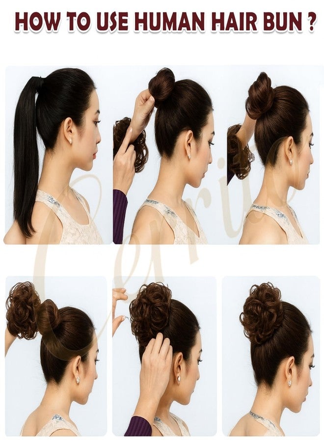 Cerrito Hair Accessories For Women Stylish | Juda Hair Buns | Messy Bun Hair Extension | Artificial Fake Donuts Maker Scrunchies | Quick & Stylish With Elastic Rubber band | Natural Brown - 1 Piece - Image 2