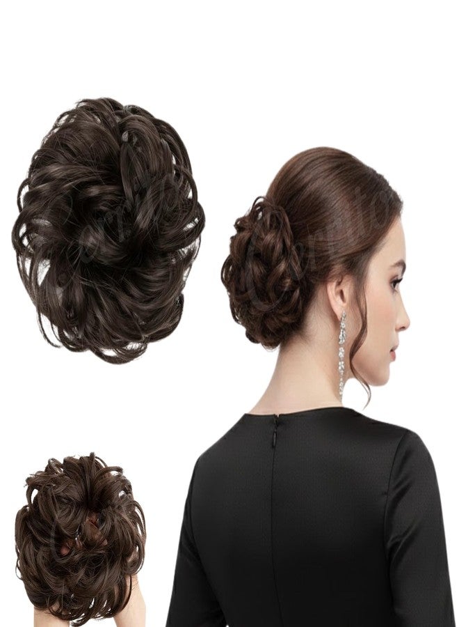 Cerrito Hair Accessories For Women Stylish | Juda Hair Buns | Messy Bun Hair Extension | Artificial Fake Donuts Maker Scrunchies | Quick & Stylish With Elastic Rubber band | Natural Brown - 1 Piece - Image 1