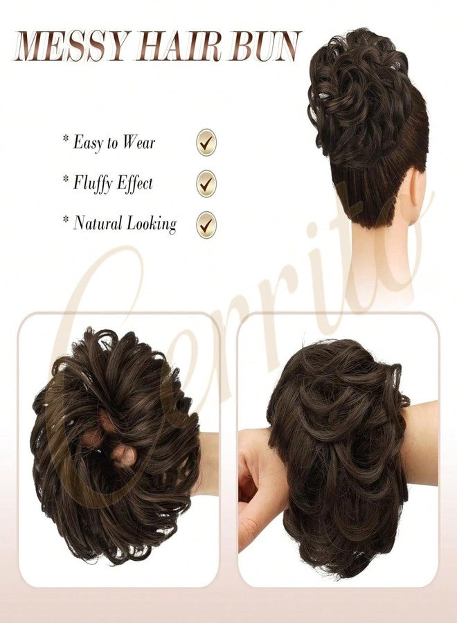 Cerrito Hair Accessories For Women Stylish | Juda Hair Buns | Messy Bun Hair Extension | Artificial Fake Donuts Maker Scrunchies | Quick & Stylish With Elastic Rubber band | Natural Brown - 1 Piece - Image 3