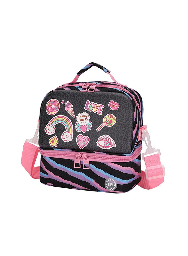 CUBS Printed Waterproof double decker lunch bag with removable shoulder strap carrying your favorite meals to school, work or while traveling - Image 2