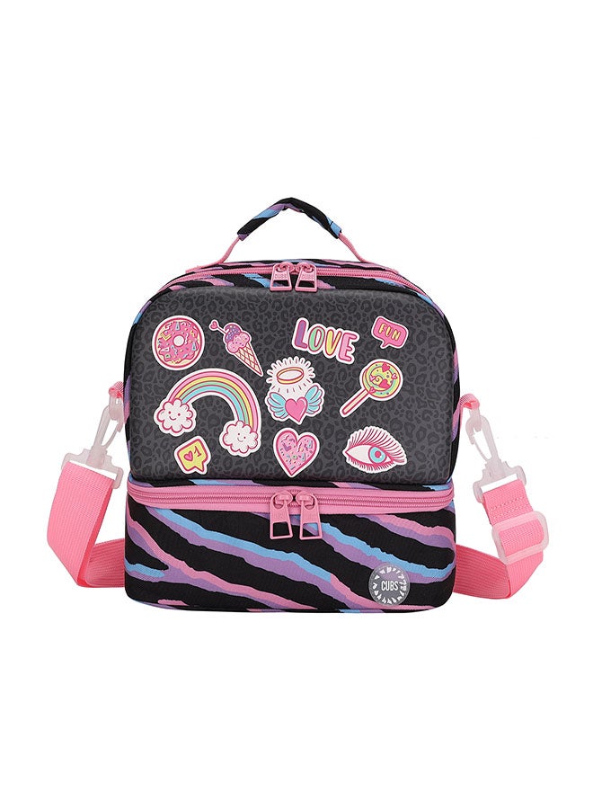 CUBS Printed Waterproof double decker lunch bag with removable shoulder strap carrying your favorite meals to school, work or while traveling - Image 1