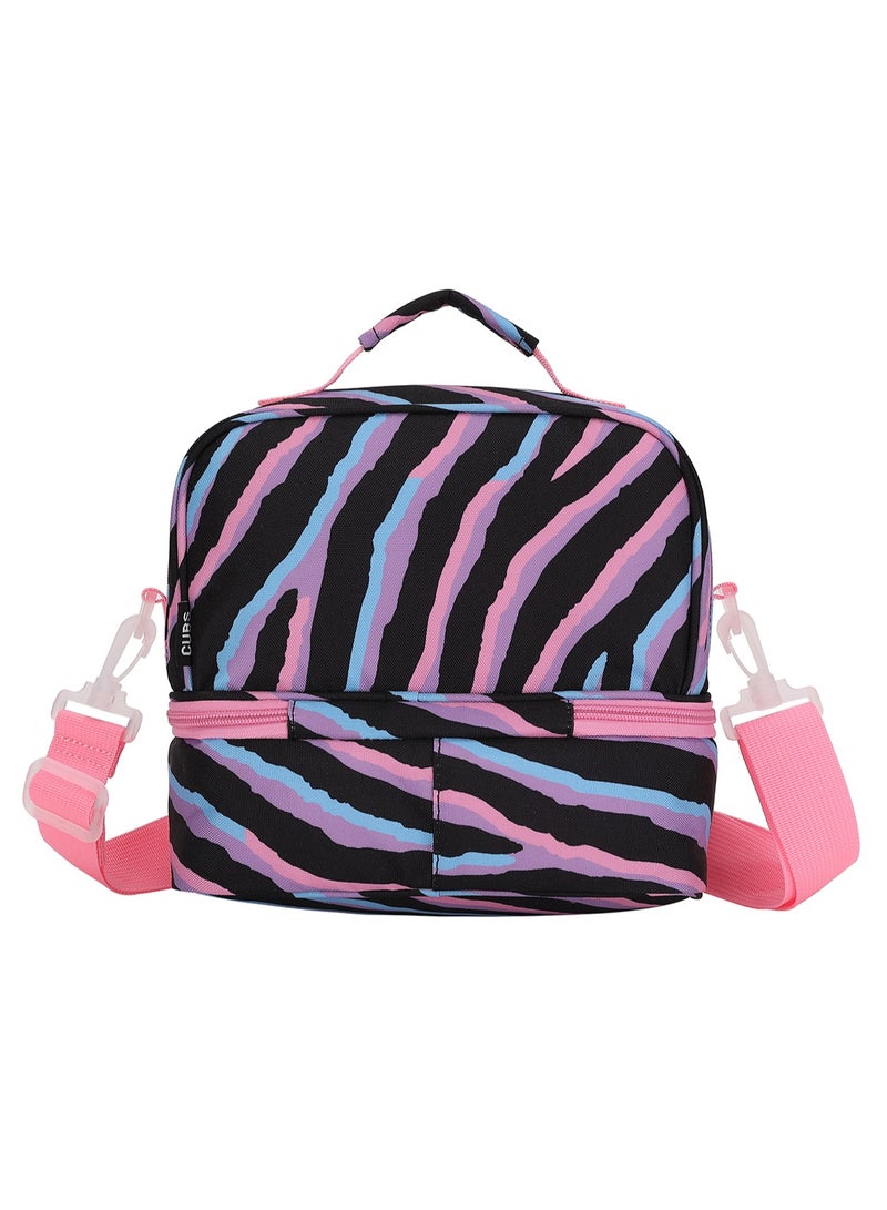 CUBS Printed Waterproof double decker lunch bag with removable shoulder strap carrying your favorite meals to school, work or while traveling - Image 3