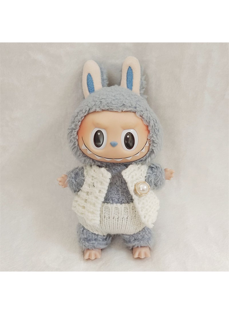 Hot Sale Labubu Doll Knit Underwear Vest Pants Accessories White Knit Vest White Knit Underwear 
